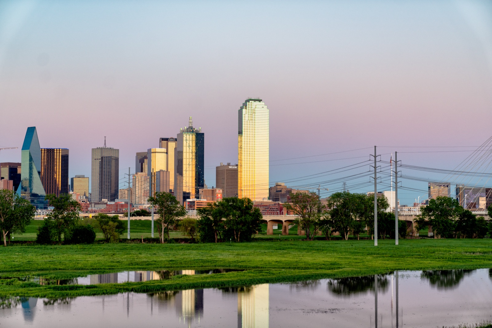 Dallas skyline viewed across the Trinity River